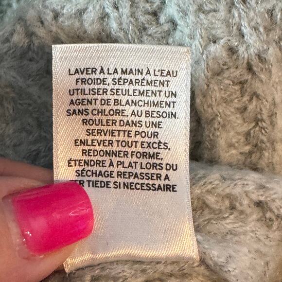 Leith Women's XS/S Gray Windowpane Open Cardigan Pockets Chunky Knit Sweater - Picture 5 of 8